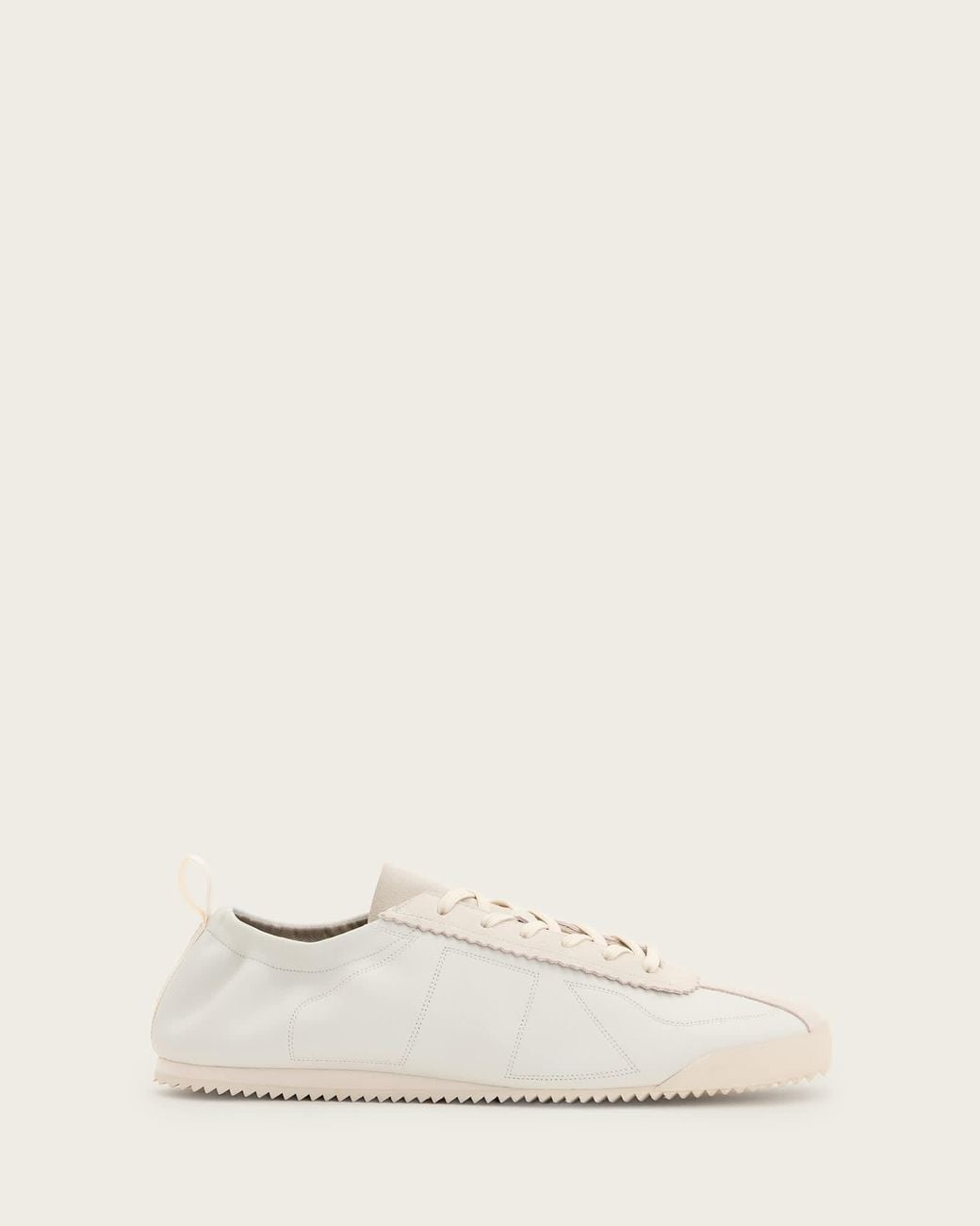 AllSaints Natural Kenny Low Top Suede Trainers
