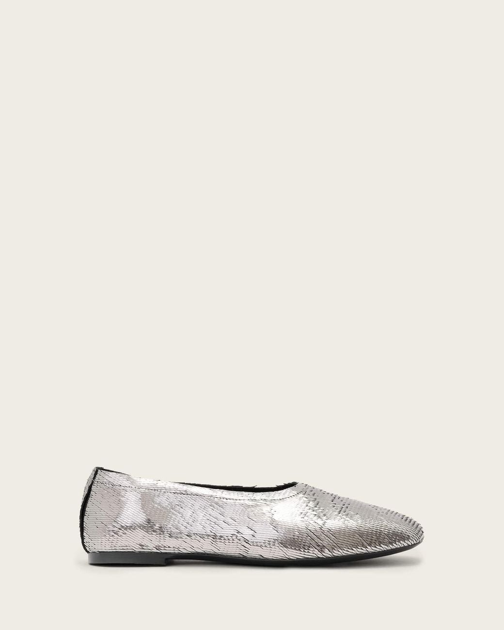 AllSaints Natural Hailee Leather Ballet Flats