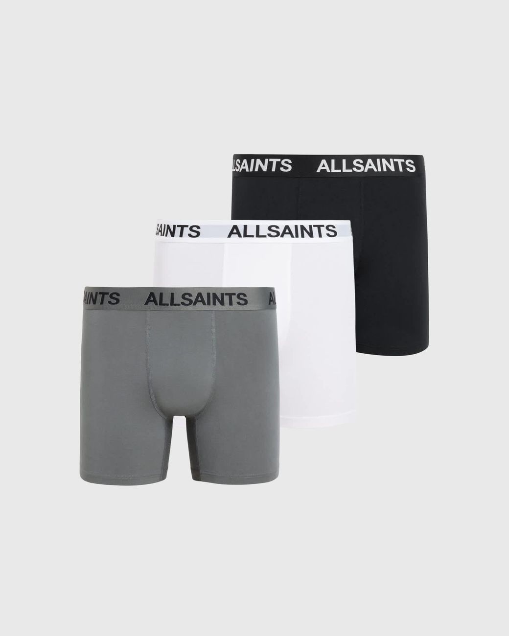 AllSaints Gray Contour Boxer Briefs 3 Pack for men