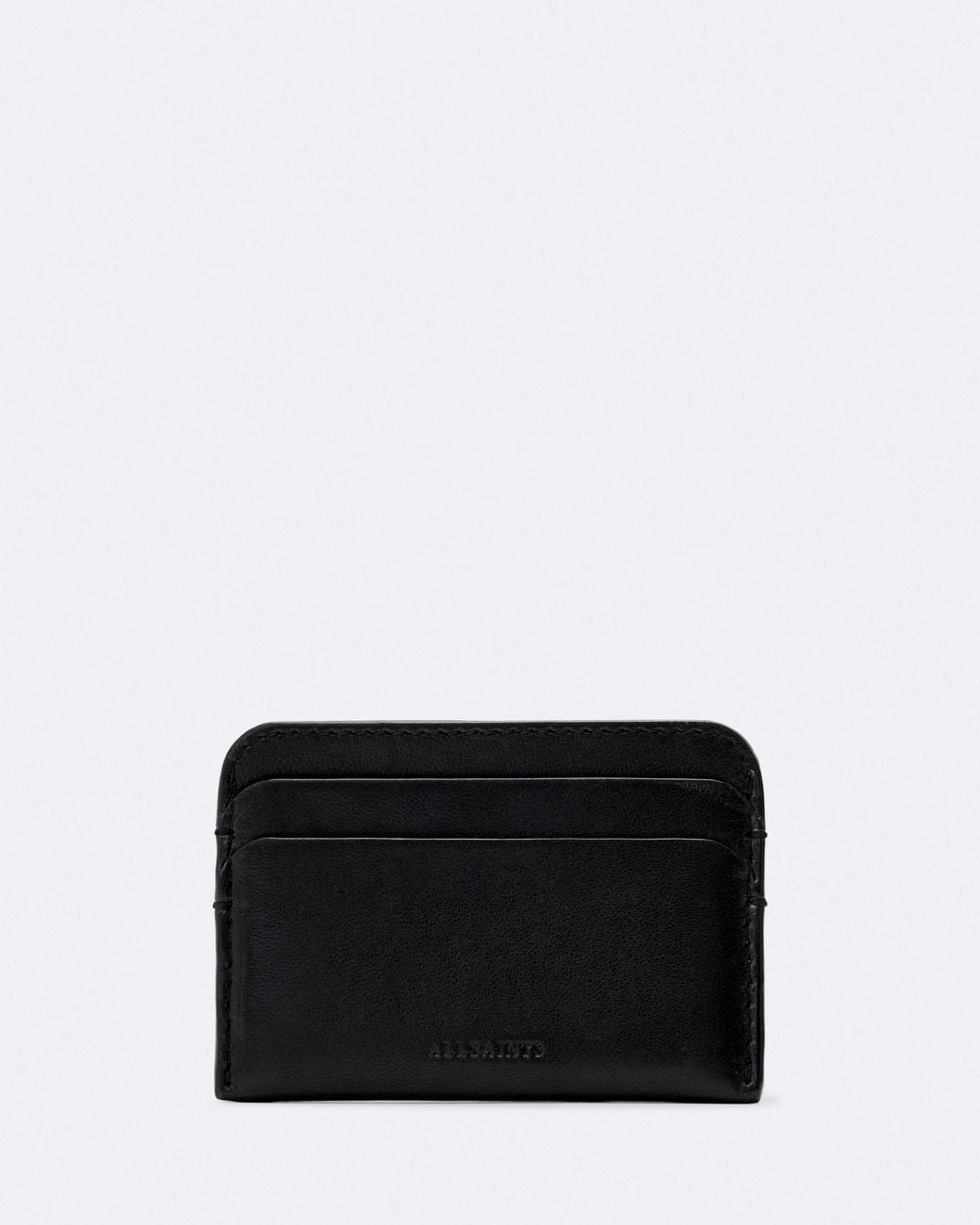 AllSaints Black Clymer Leather Cardholder for men