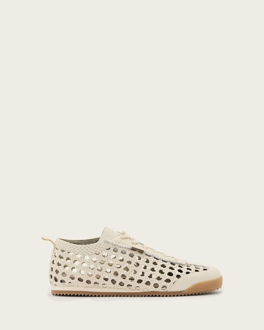 AllSaints Natural Kenny Woven Leather Trainers