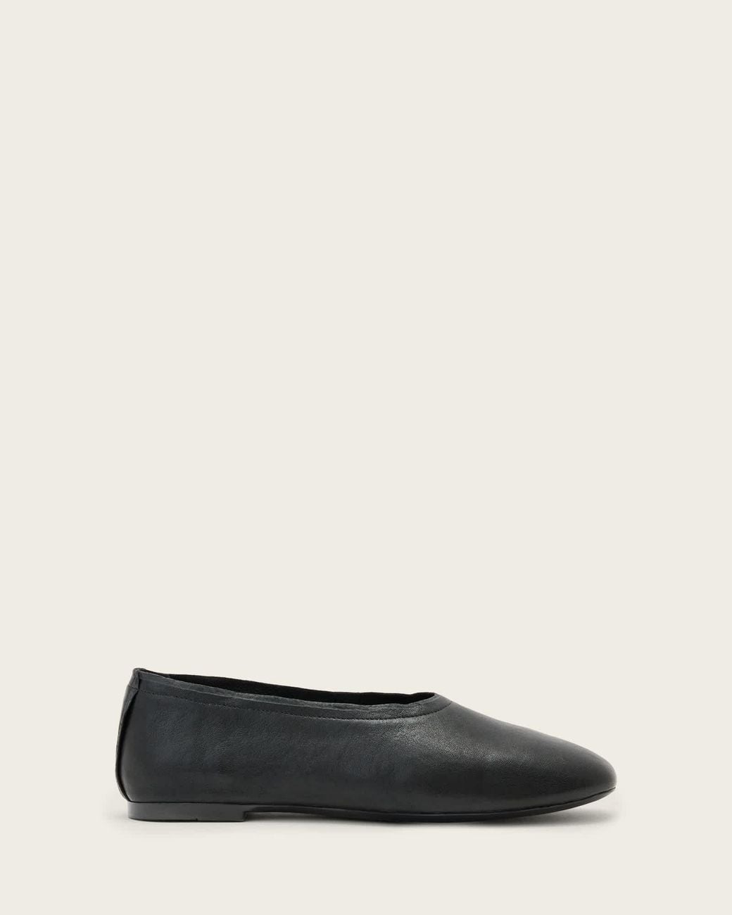 AllSaints Natural Hailee Leather Ballet Flats