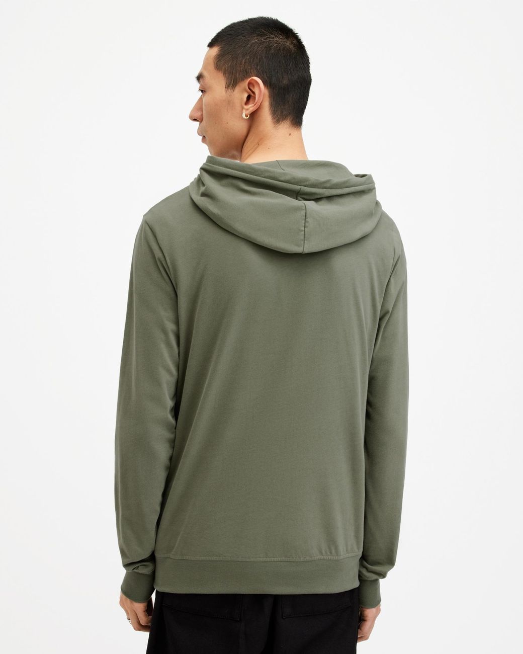 AllSaints Brace Pullover Brushed Cotton Hoodie in Green for Men Lyst