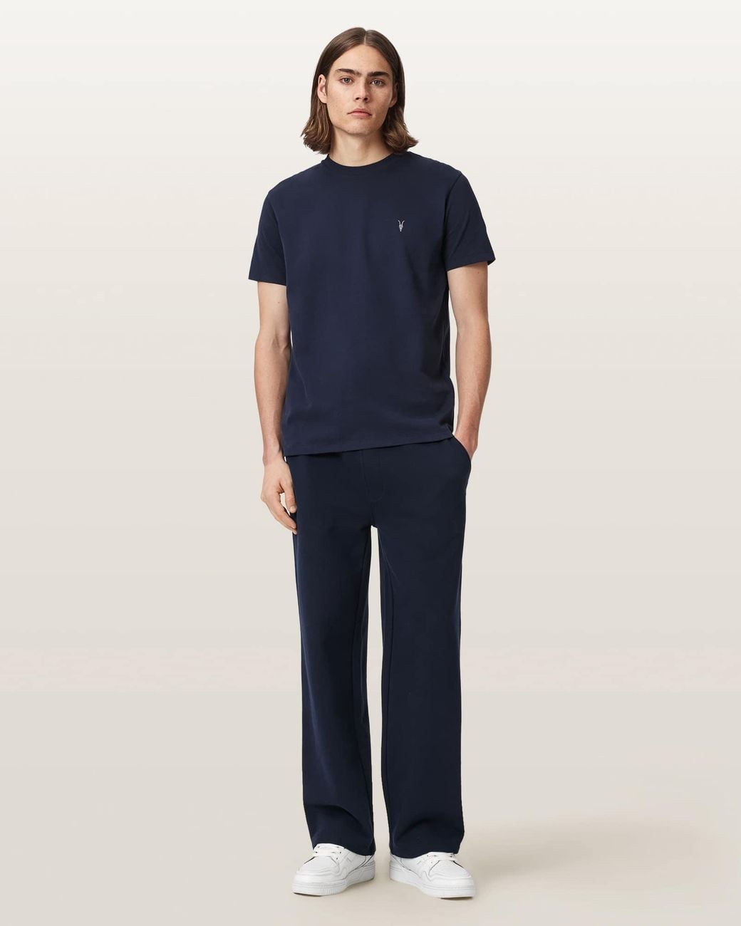 AllSaints Blue Asher Straight Fit Sweatpants for men