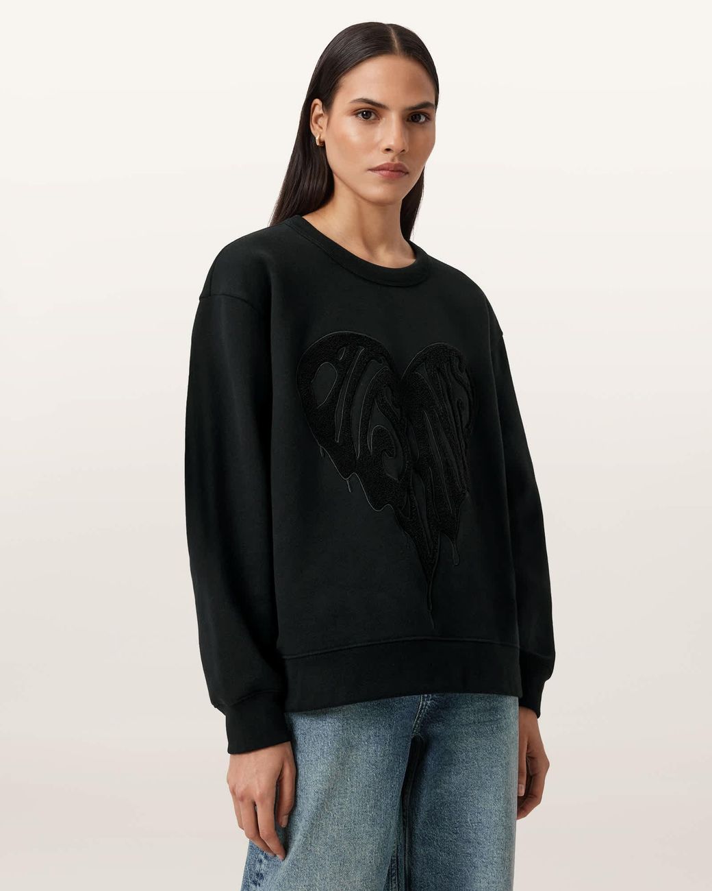 AllSaints Black Trip Piper Sweatshirt
