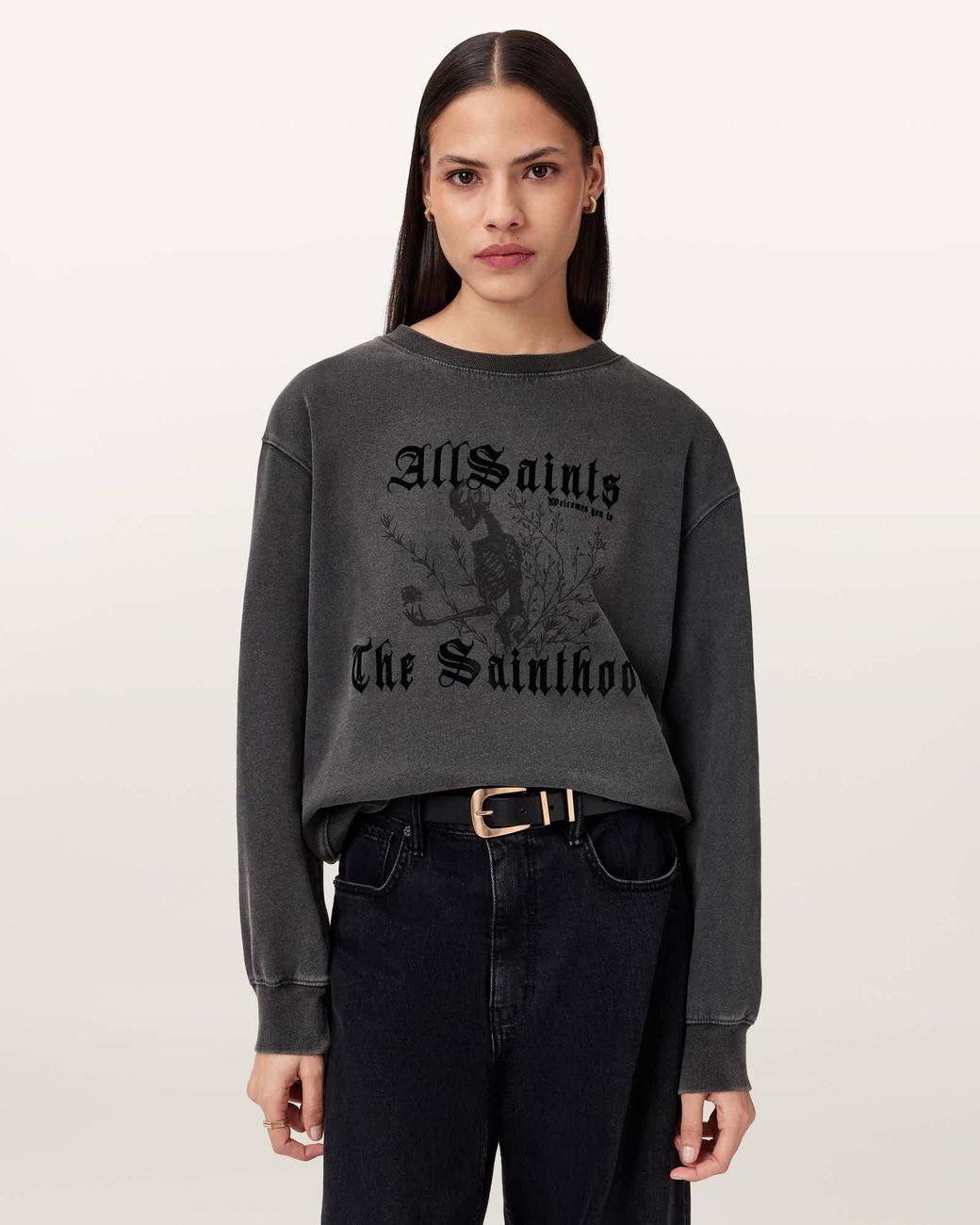 AllSaints Black Novus Pippa Sweatshirt