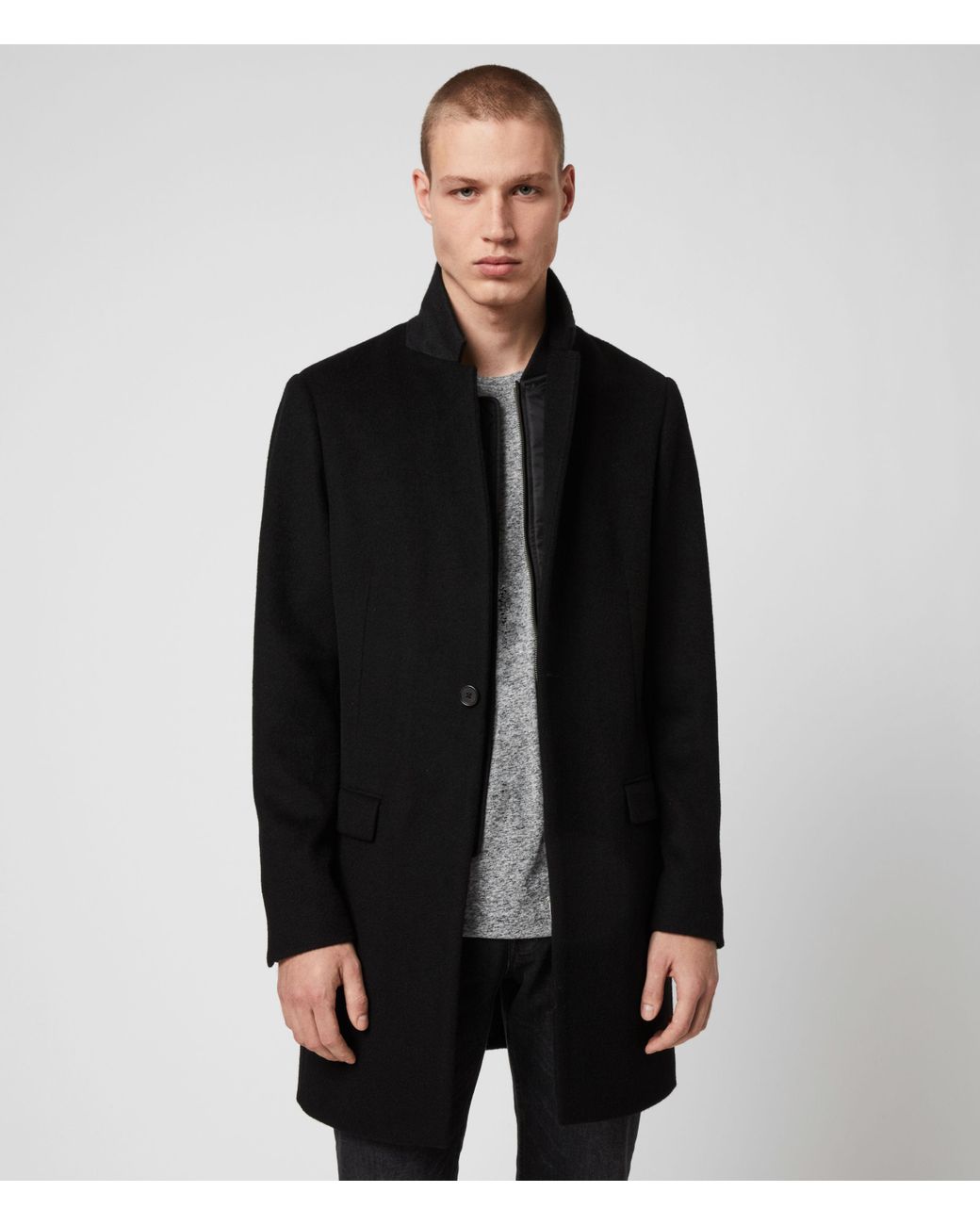 AllSaints Men's Lockwood Coat in Black for Men | Lyst