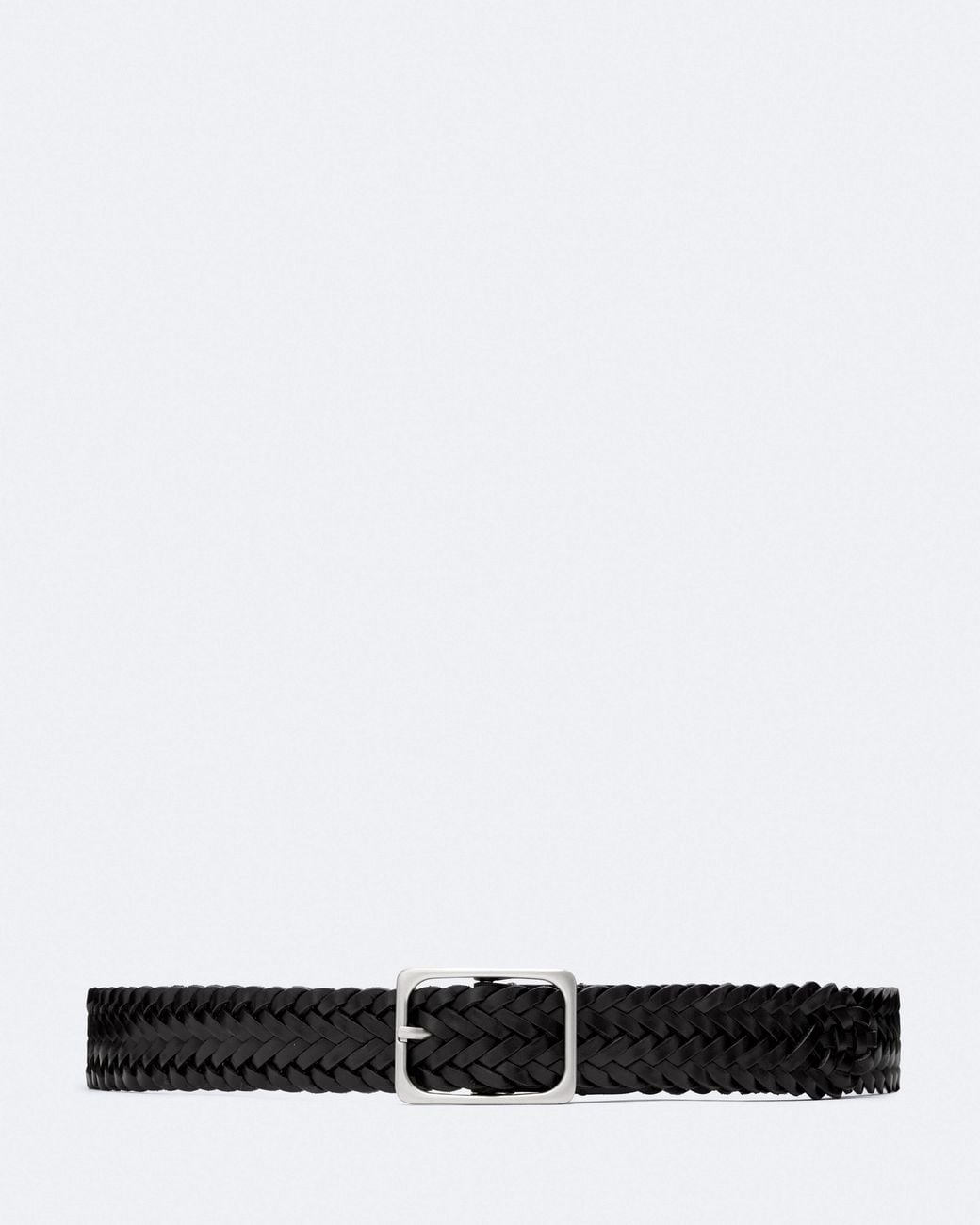 AllSaints White Charles Woven Leather Belt for men