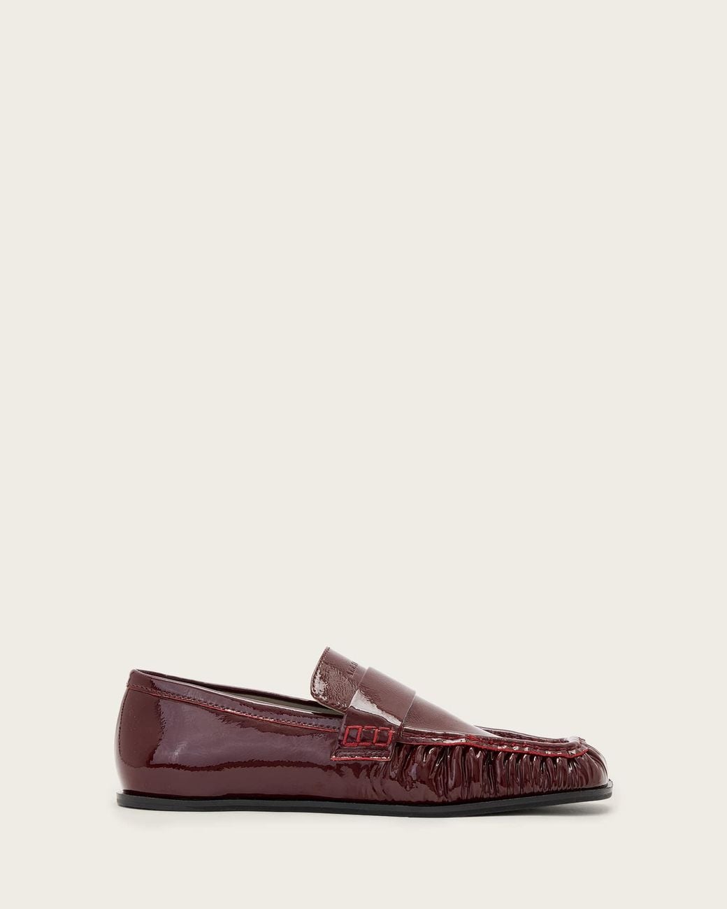 AllSaints Brown Julie Studded Leather Loafers