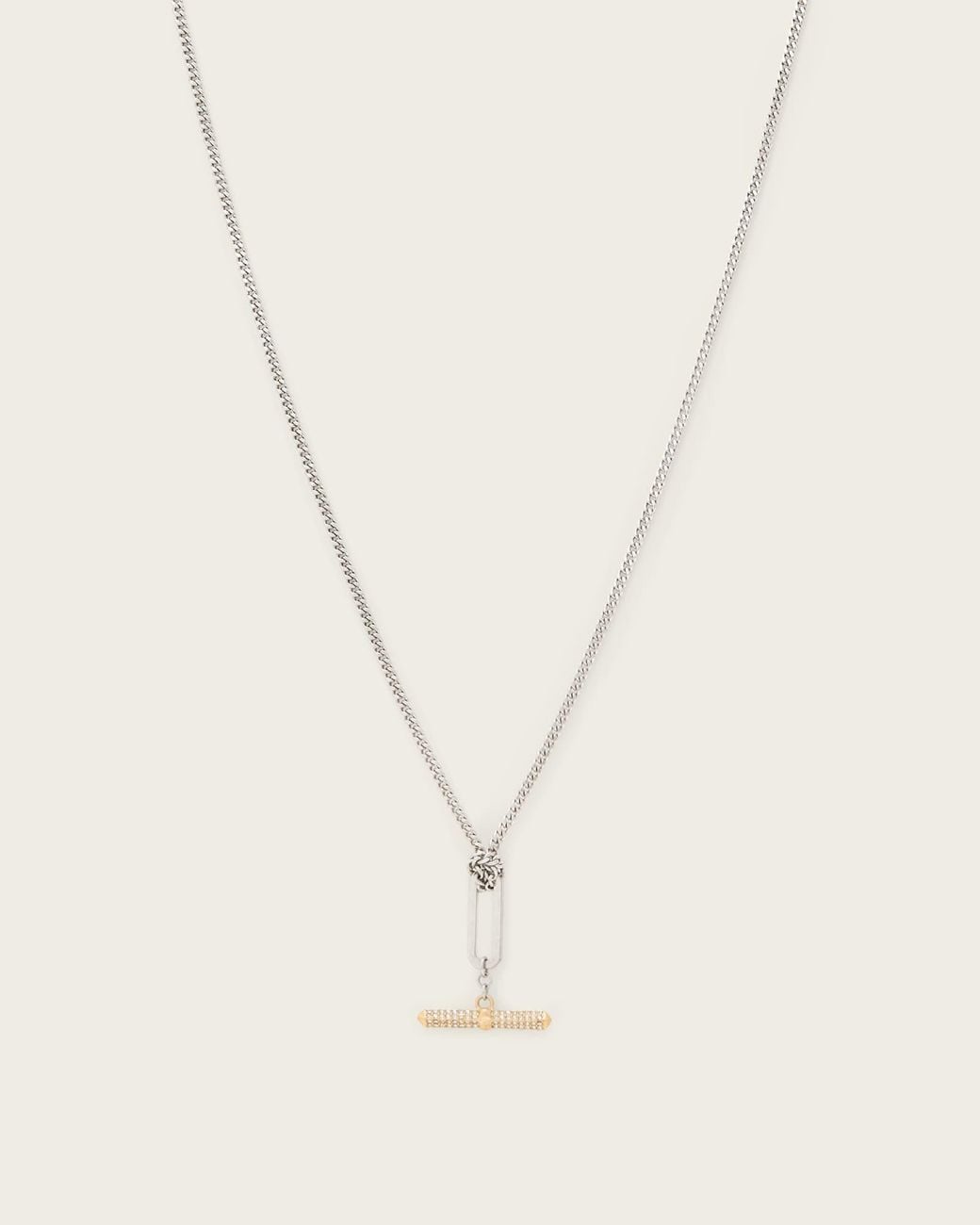 AllSaints Natural April T-Bar Necklace
