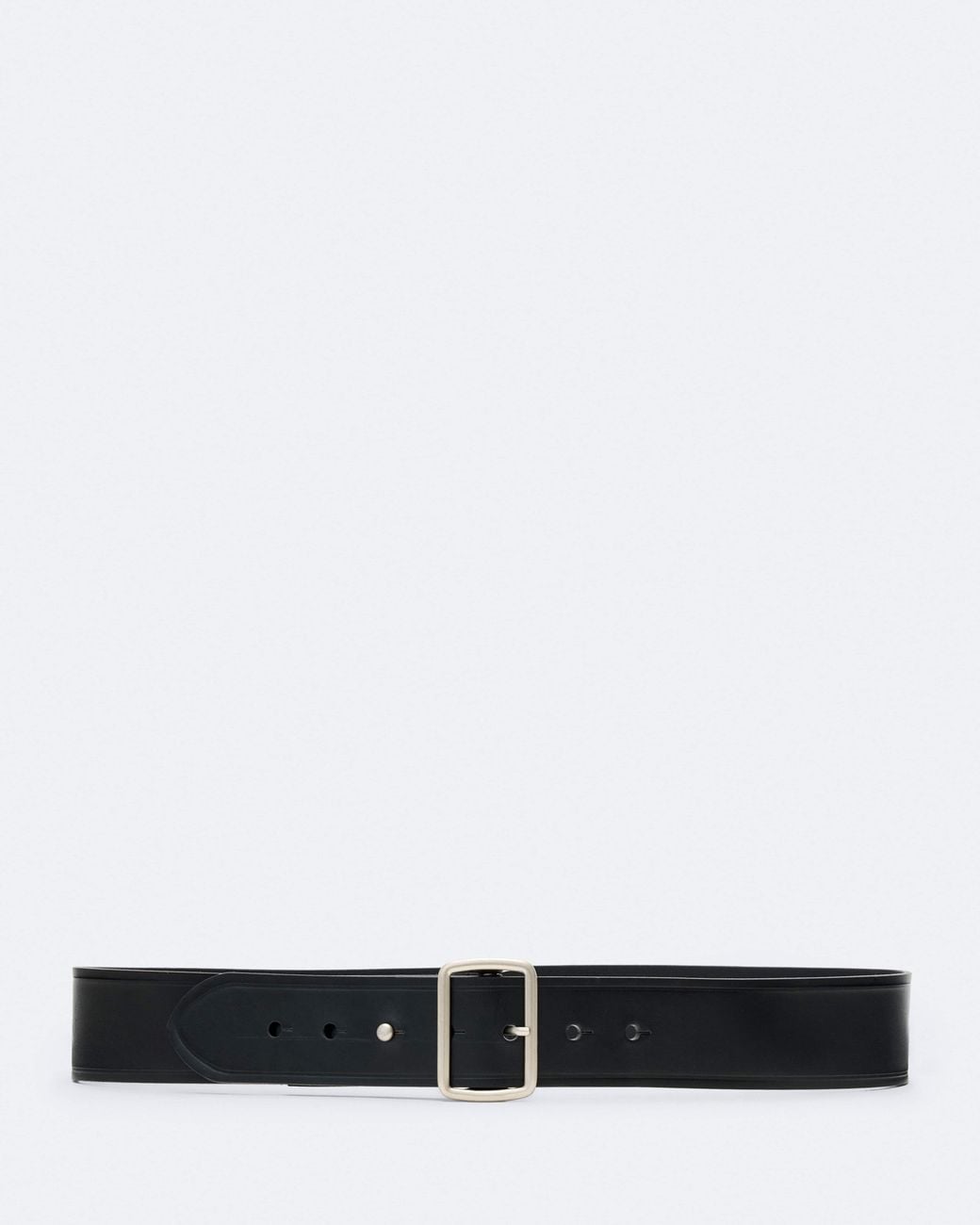 AllSaints White George Collar-Stud Leather Belt for men