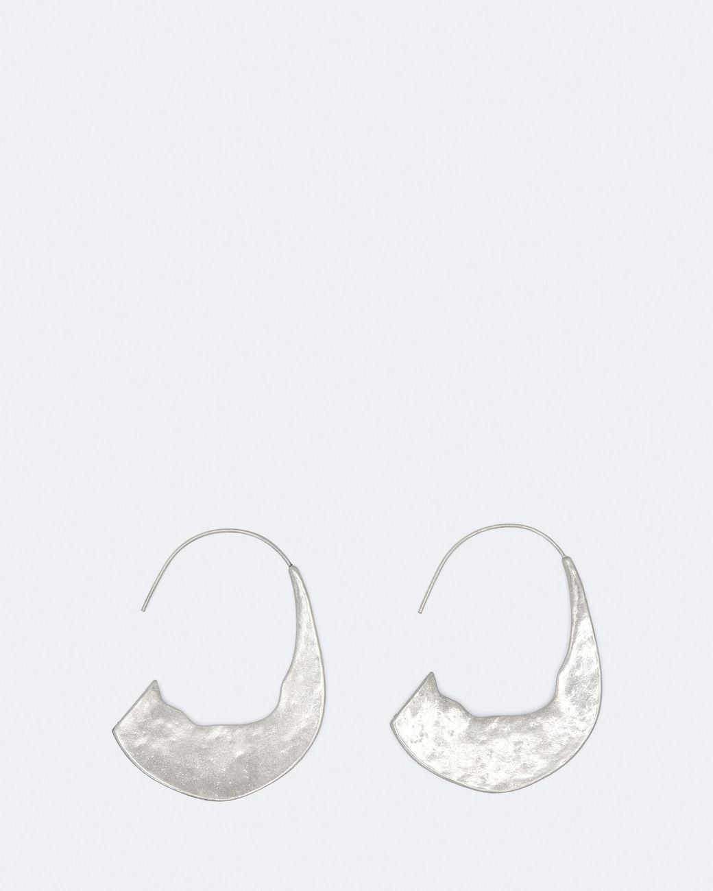 AllSaints White Talon Extra-Large Flat Hammered Earrings