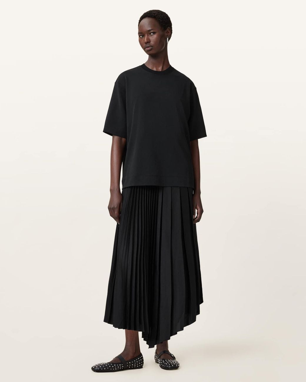 AllSaints Black Jax 2-In-1 Maxi Dress