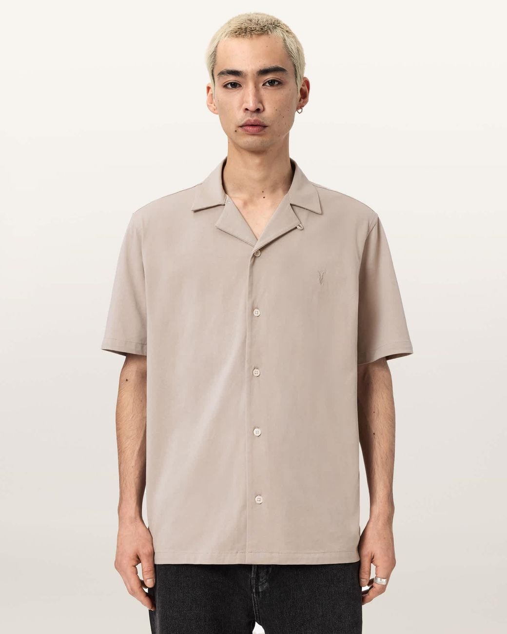AllSaints Natural Hudson Relaxed-Fit Cotton Shirt for men