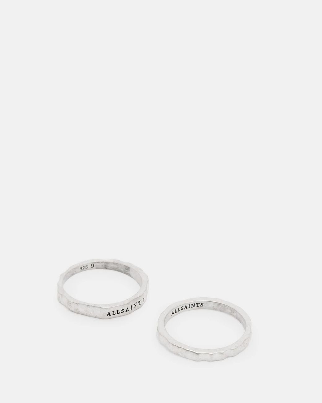 AllSaints Natural Josh Sterling Ring Set for men