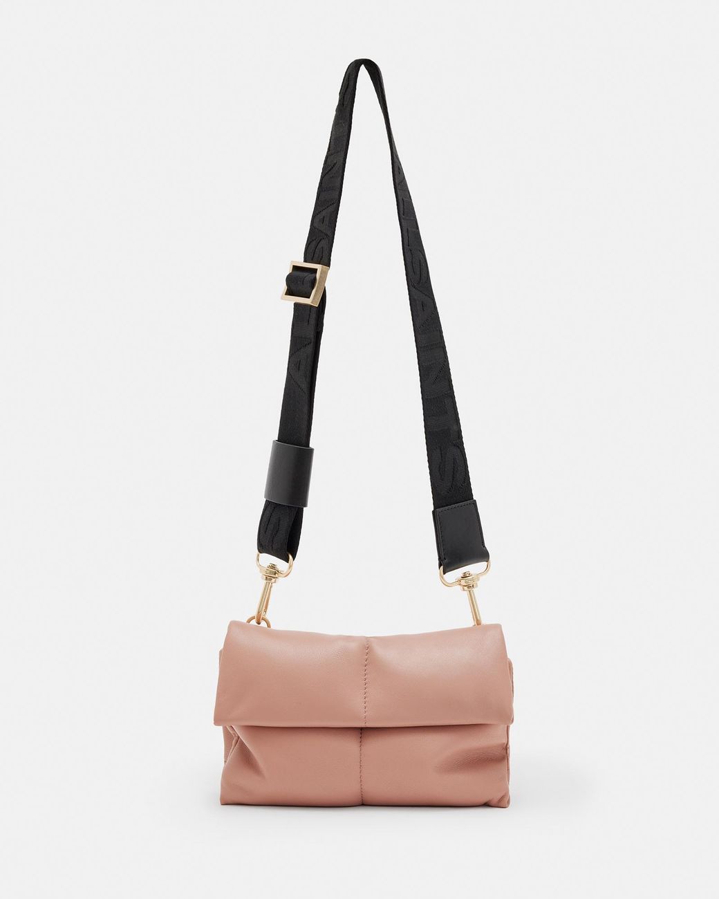 AllSaints Ezra Leather Quilted Crossbody Bag in Pink Lyst
