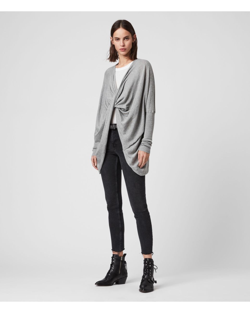AllSaints Itat Shrug in Grey Lyst UK