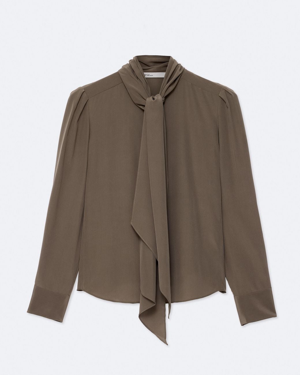 AllSaints Brown Iris Regular-Fit Silk Shirt