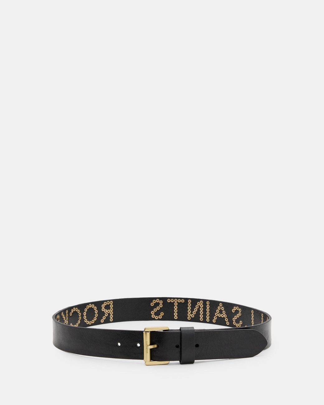 AllSaints Rock Studded Leather Belt,, /Warm Brass | Lyst UK display picture 2