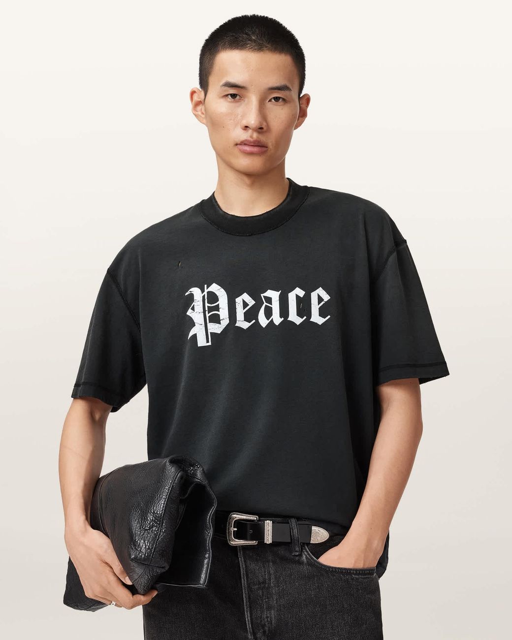 AllSaints Black Utopia Boxy T-Shirt for men