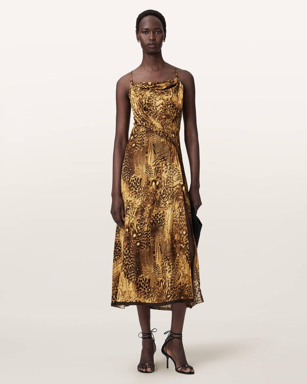 AllSaints Natural Claire Leopard Print Maxi Dress