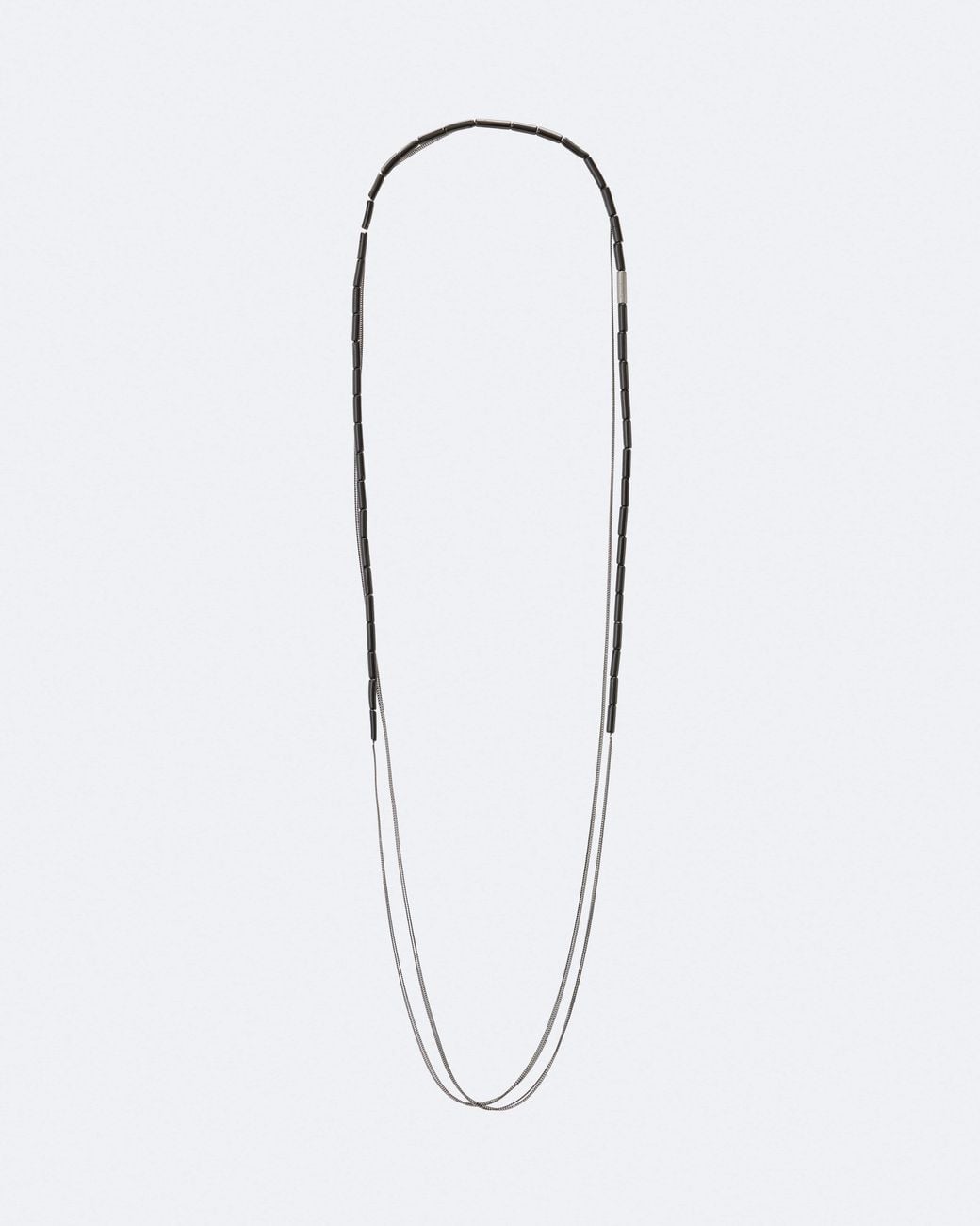 AllSaints White Noir Beaded Chain Necklace