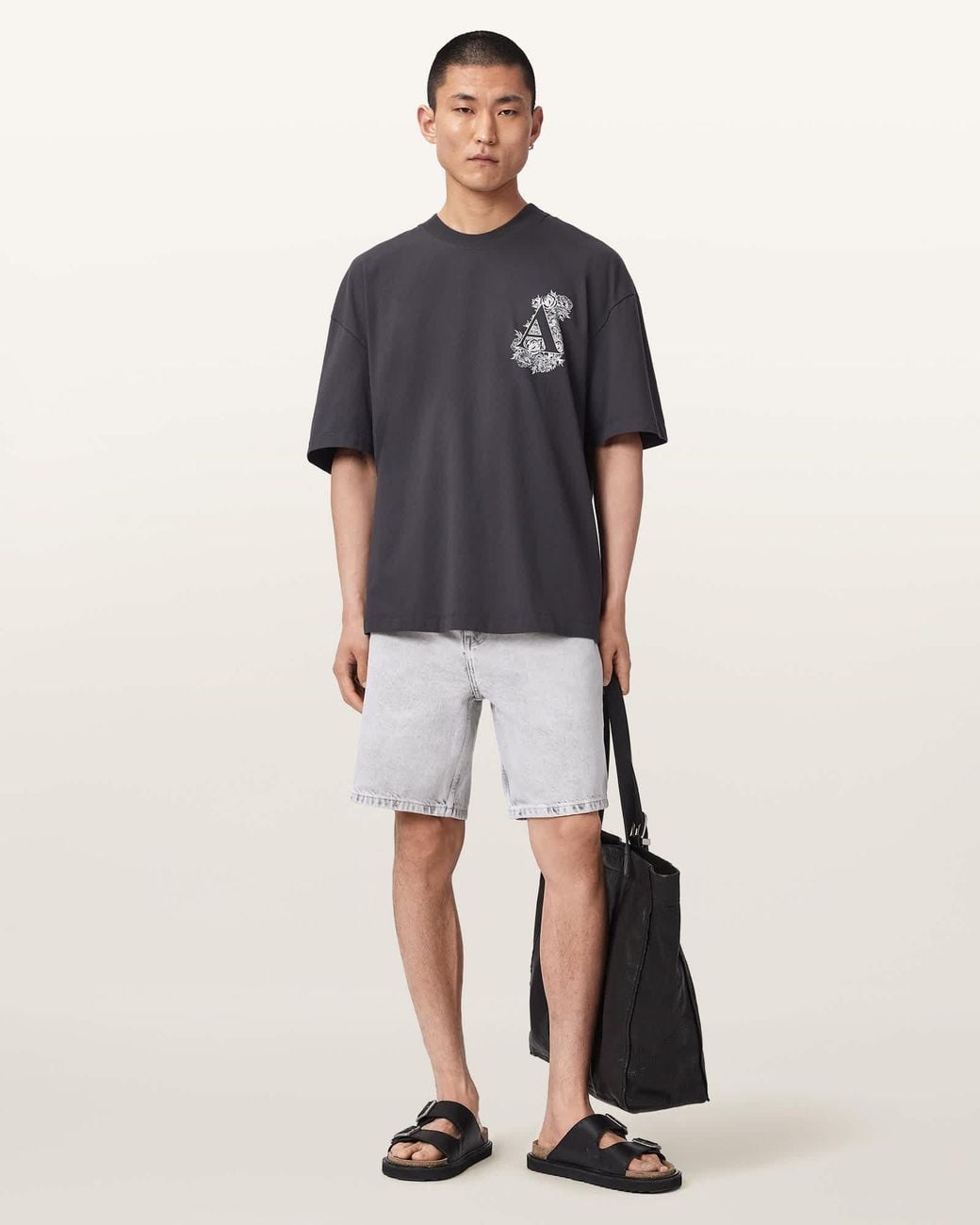 AllSaints Blue Lenny Loose Fit Denim Shorts for men