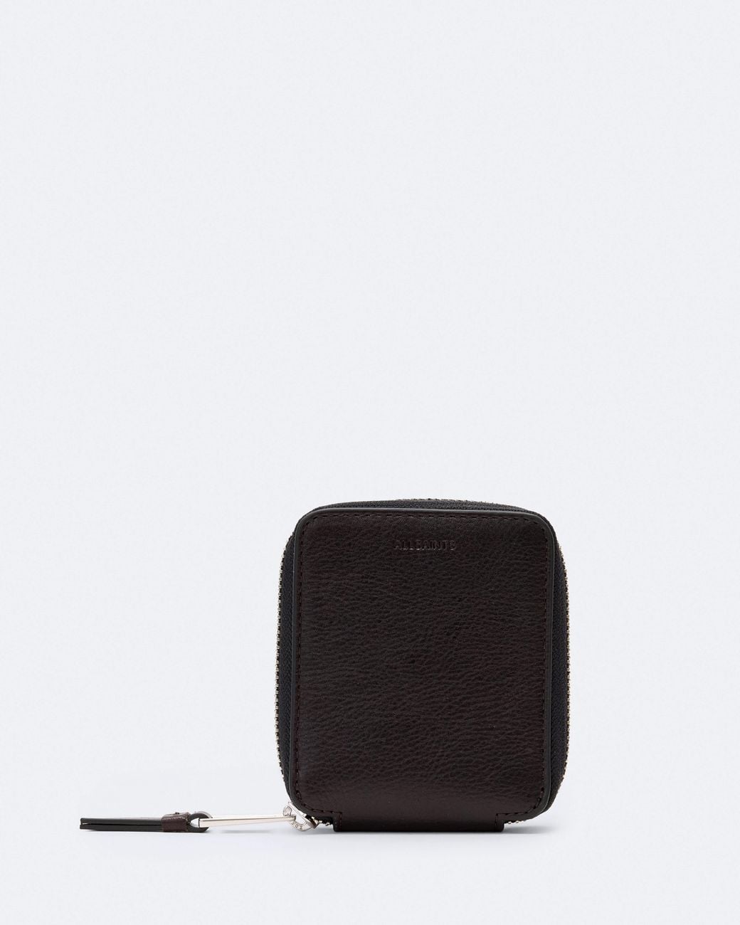 AllSaints Black Clymer Leather Cardholder for men