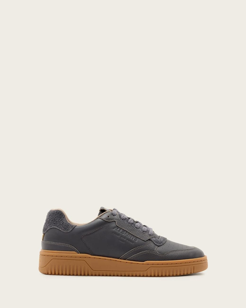 AllSaints Blue Leather Regan Low Top Trainers, /Us 8/Eu 41 for men