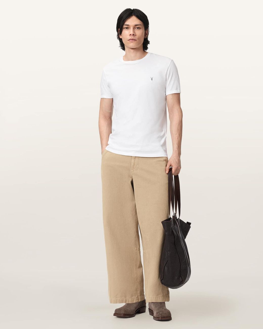 AllSaints White Jackson Wide Leg Pants for men