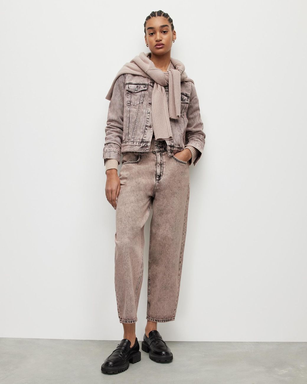 AllSaints Hailey Highrise Tapered Jeans in White Lyst