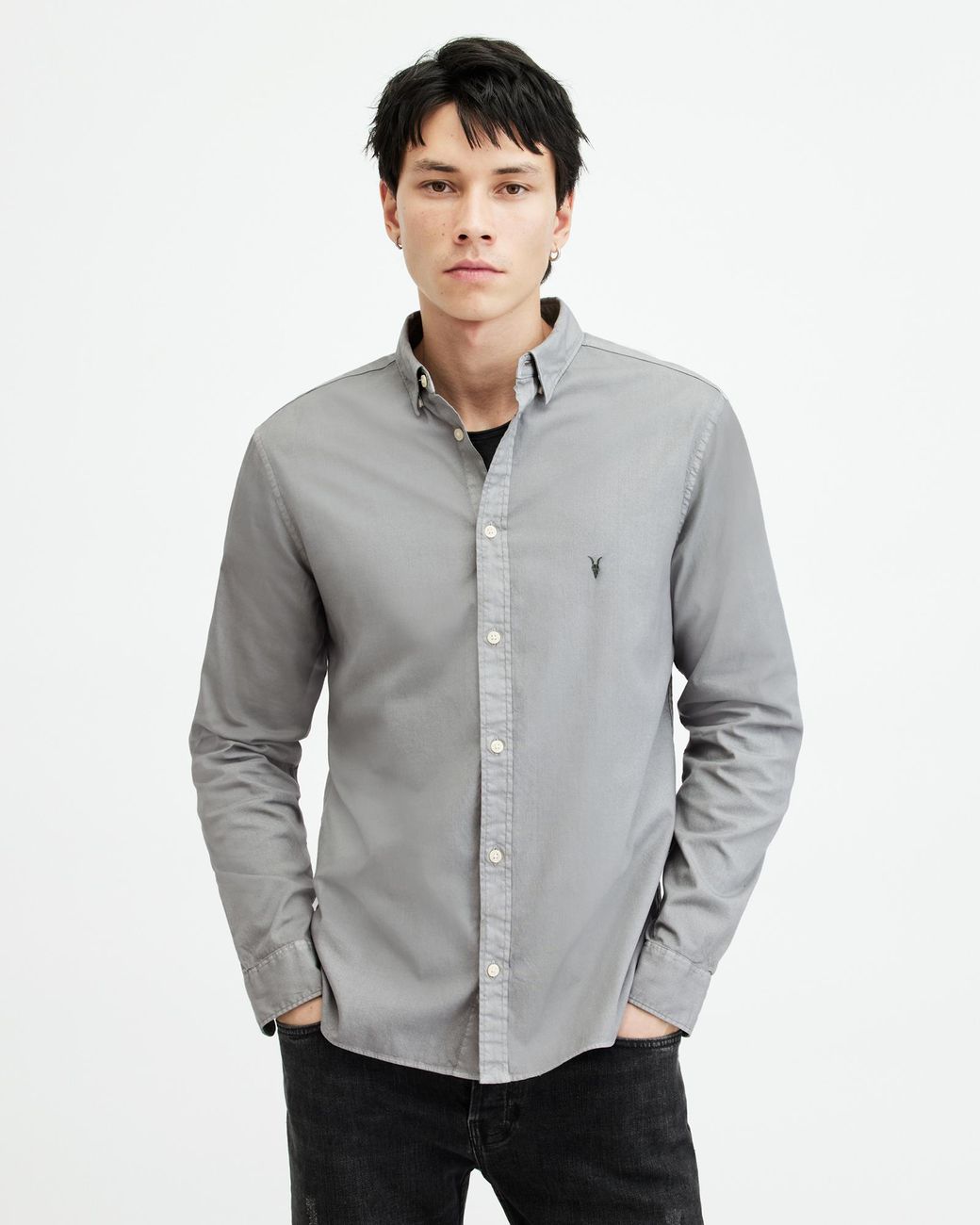 all saints hawthorne stretch fit shirt