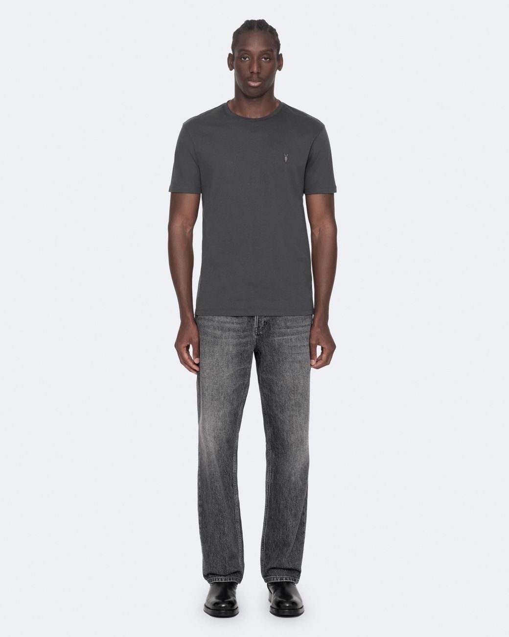 AllSaints Natural Brace Brushed Cotton Crew Neck T-Shirt,, Radio for men
