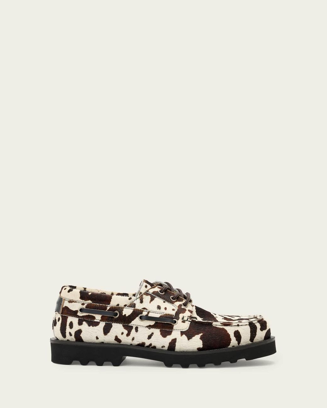 AllSaints White Leather Skiff Boat Shoe, /Us 8/Eu 41 for men