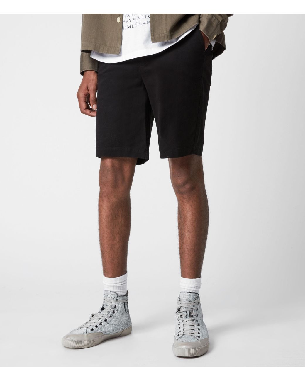 all saints colbalt chino shorts