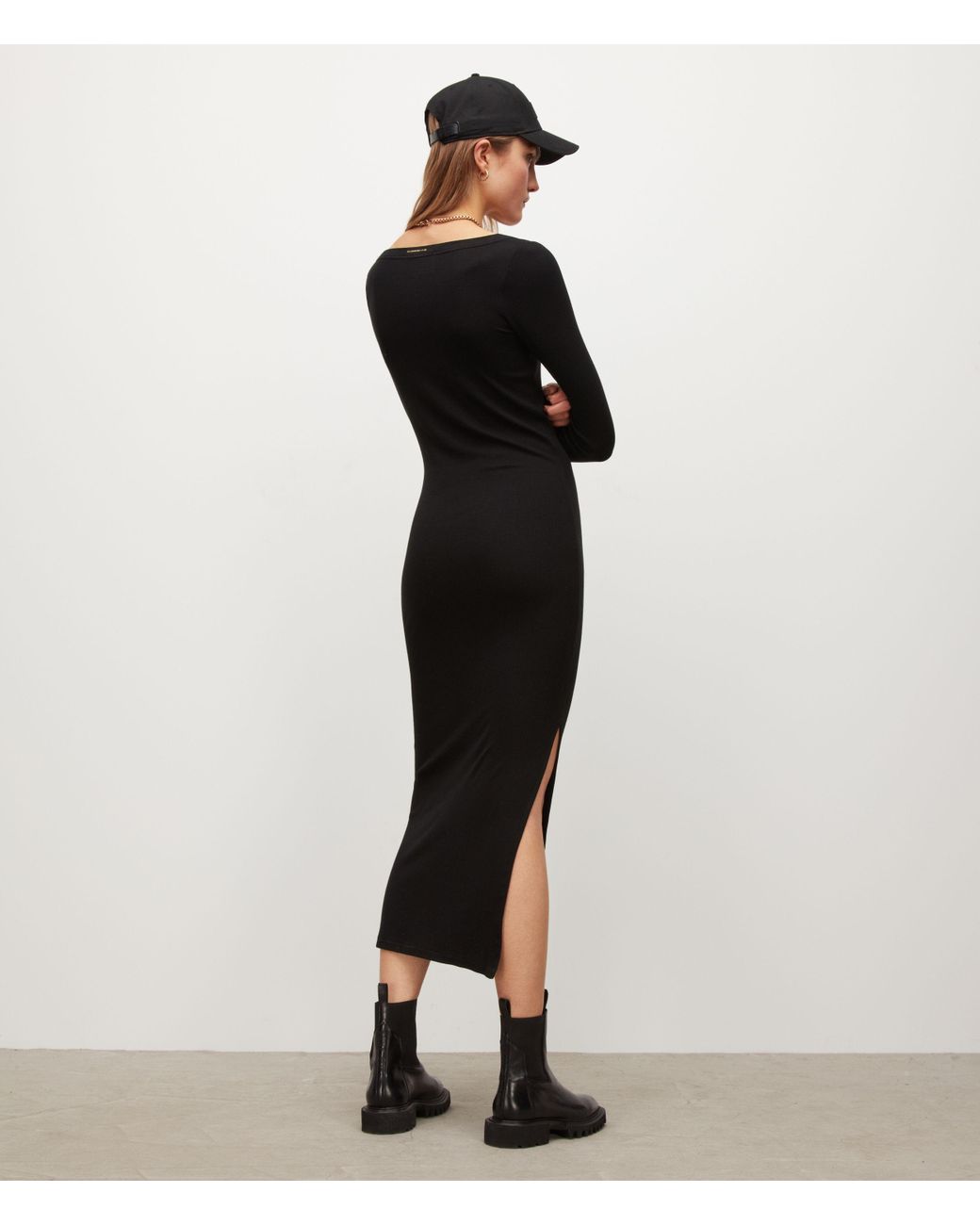 chinese dress ladies AllSaints Women's Dresses Margot Crew Dress Black XS at Amazon Women's  Clothing store main image 0