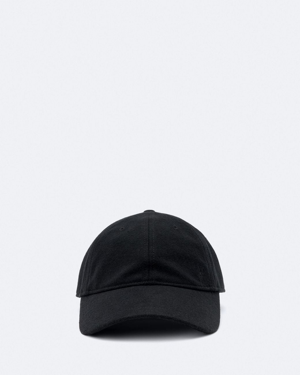 AllSaints Black Wool-Blend Melton Baseball Cap for men