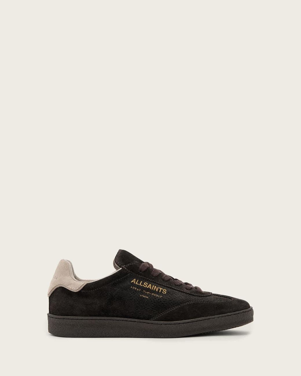 AllSaints Black Thelma Suede Trainers