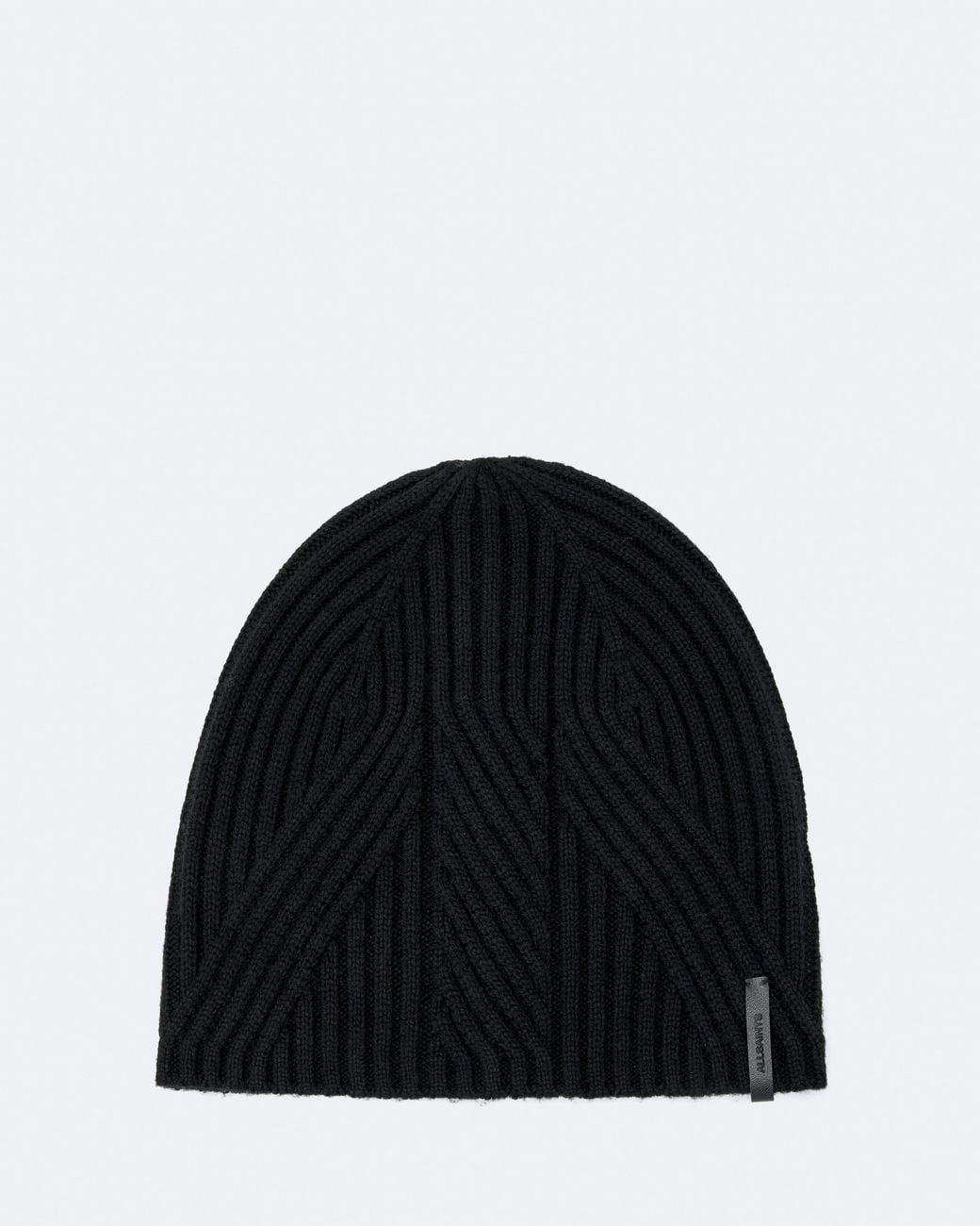 AllSaints Black Margo Wool-Blend Beanie Hat