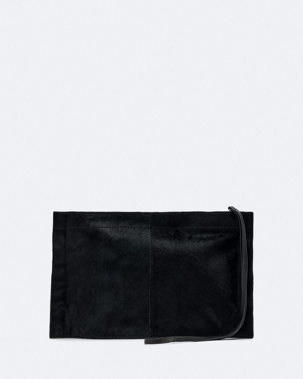 AllSaints Black Lutece Calf-Hair Clutch