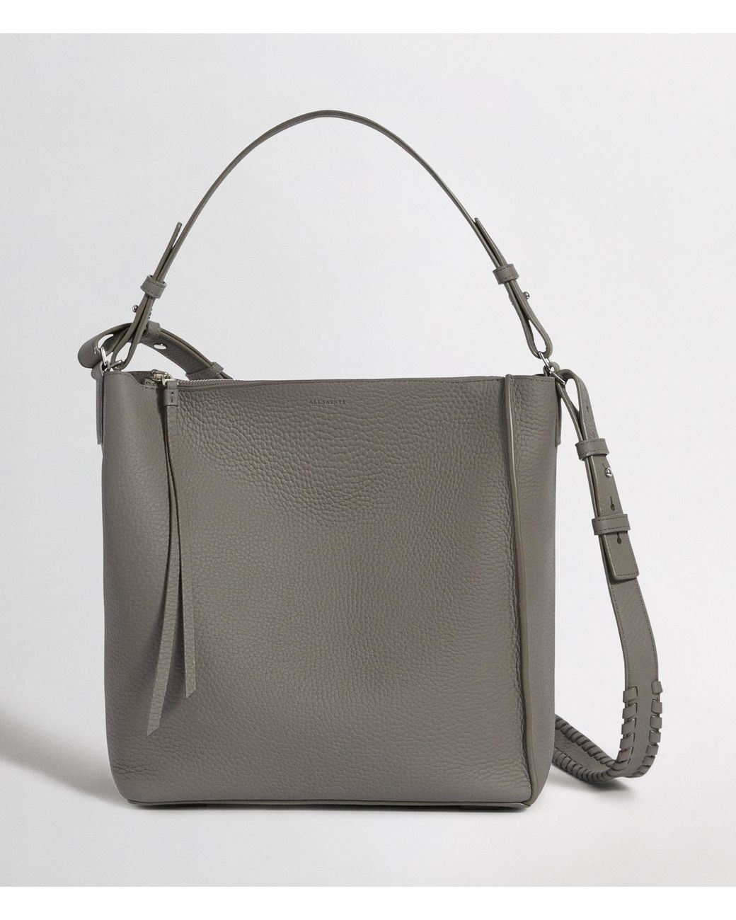 AllSaints Kita Leather Crossbody Bag in Grey | Lyst UK