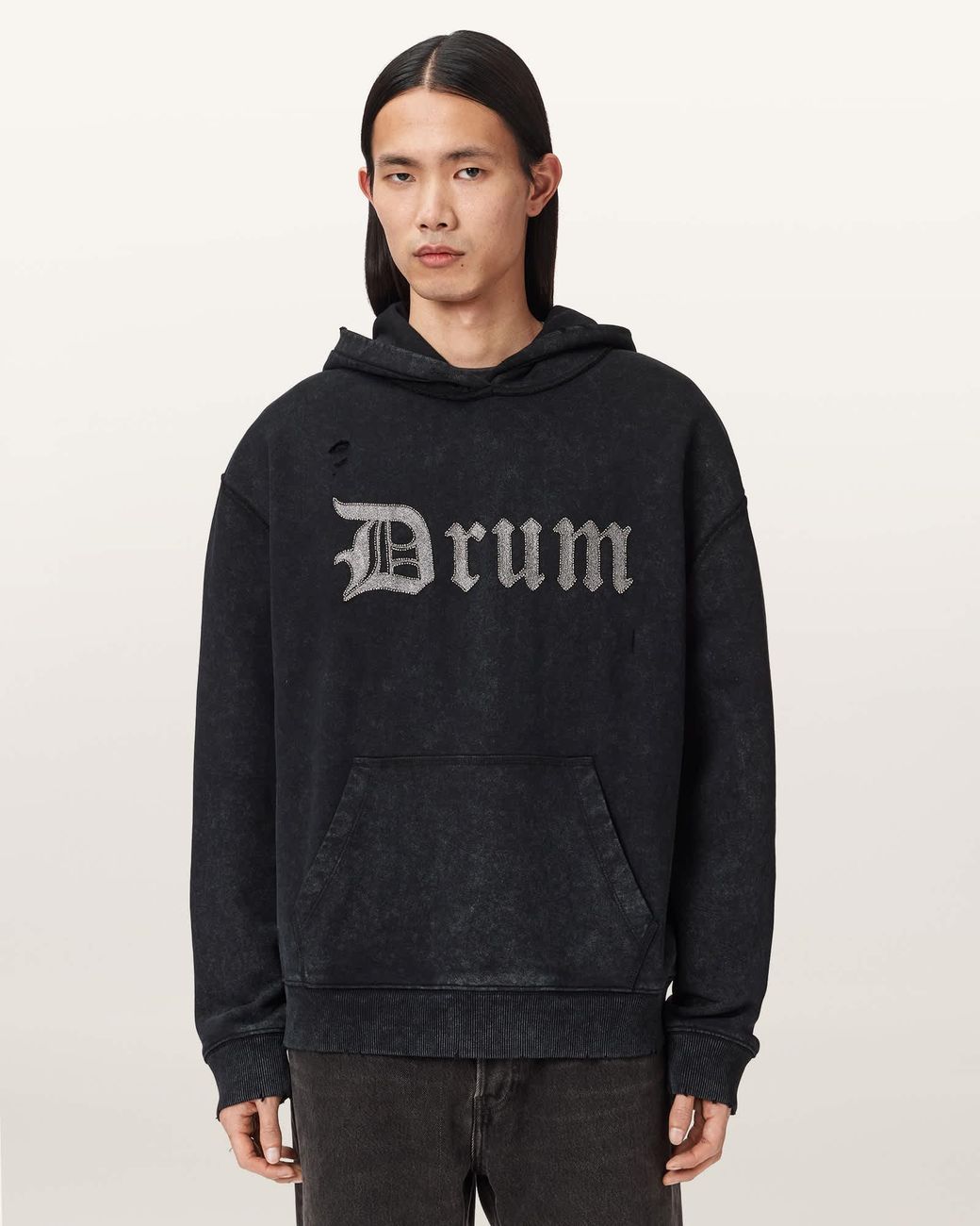 AllSaints Blue Snare Printed Hoodie for men