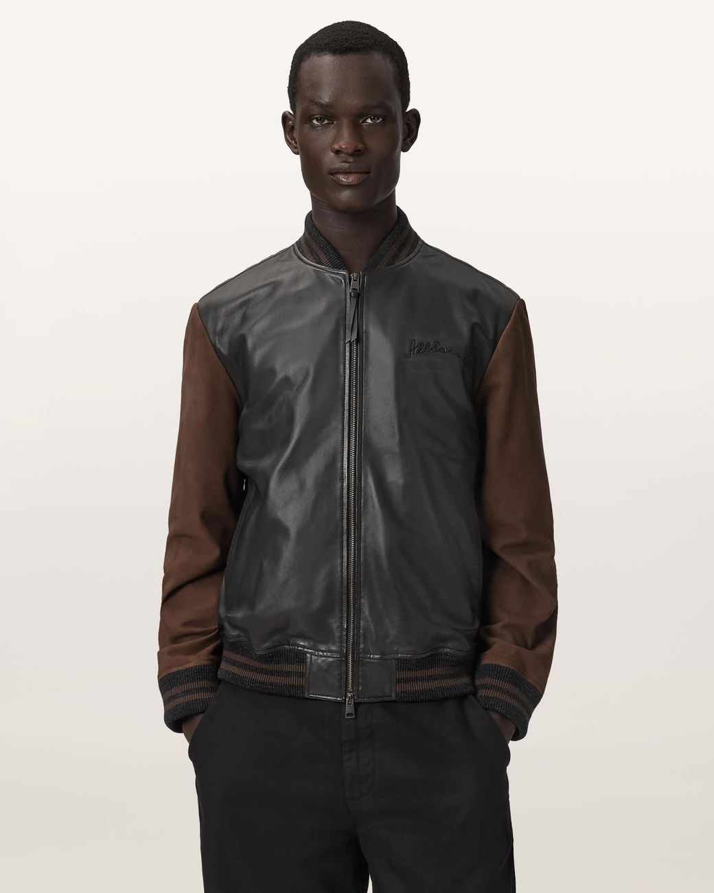 AllSaints Black Blanco Bomber Jacket for men