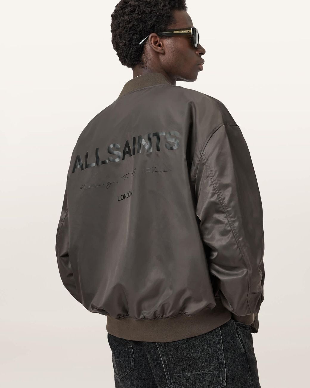 AllSaints Gray Future Bomber Jacket for men