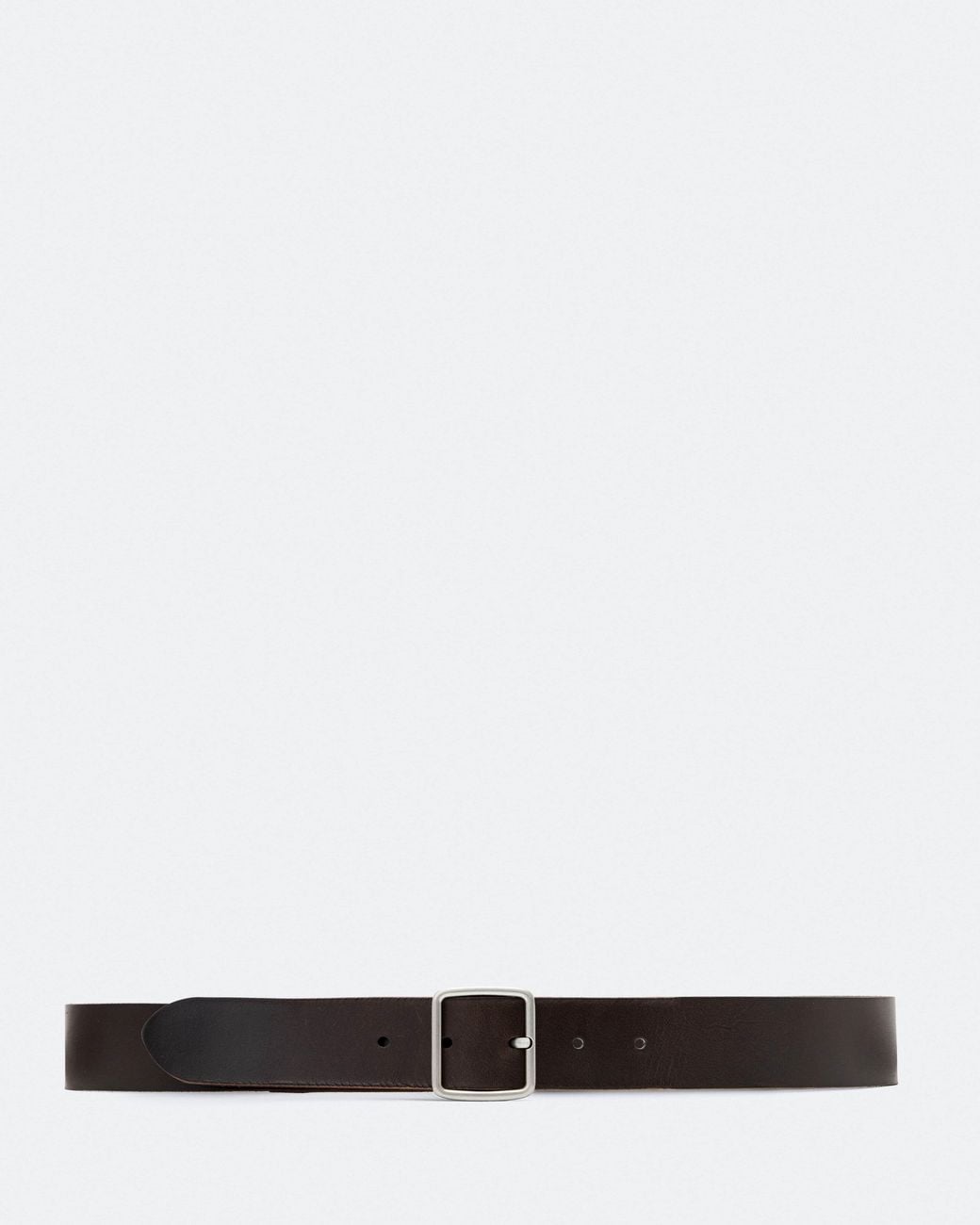 AllSaints White Miller Bar-Buckle Leather Belt for men