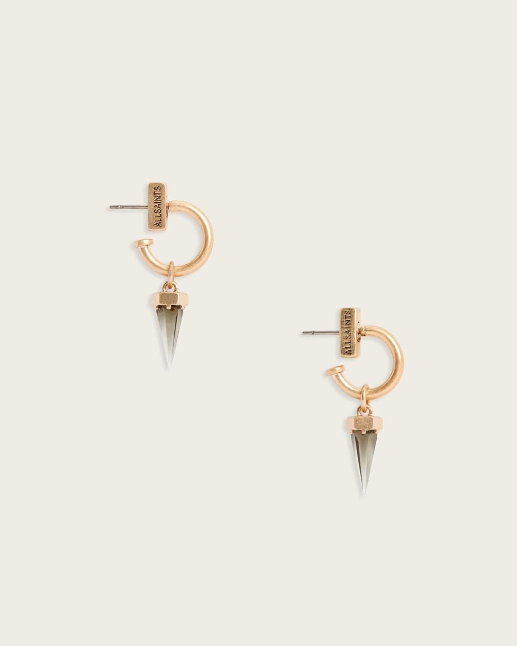 AllSaints Natural Laio Spike Hoop Earrings