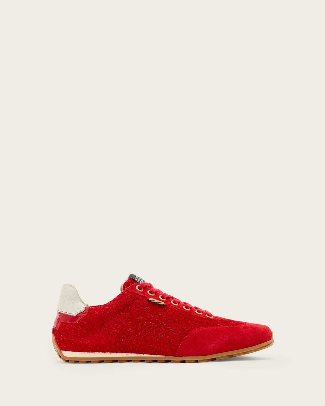 AllSaints Red Liam Suede Trainers