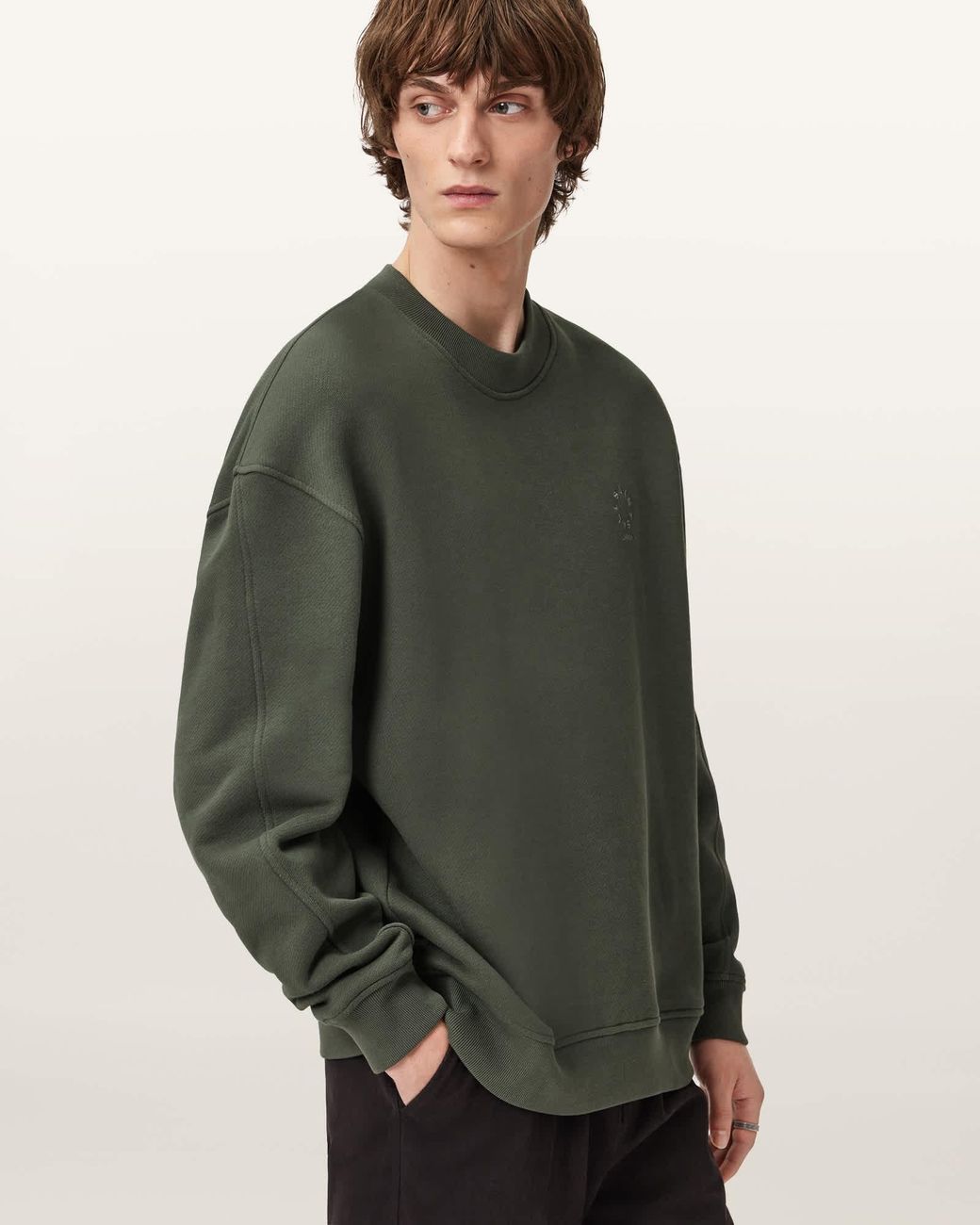 AllSaints Green Haven Crew Neck Sweatshirt for men