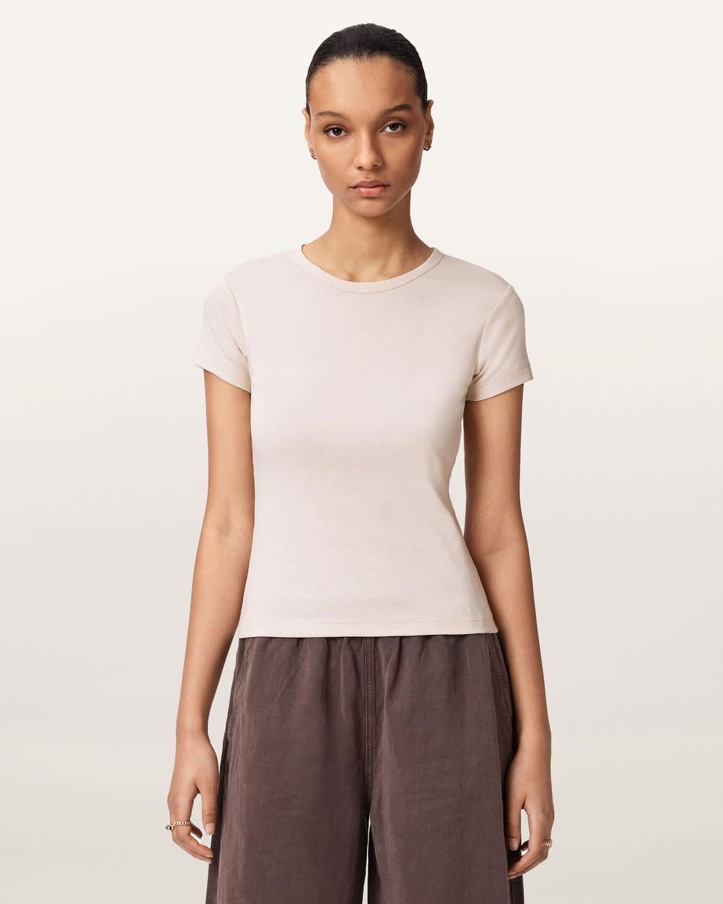 AllSaints Blue Stevie Slim Fit Short Sleeve T-Shirt