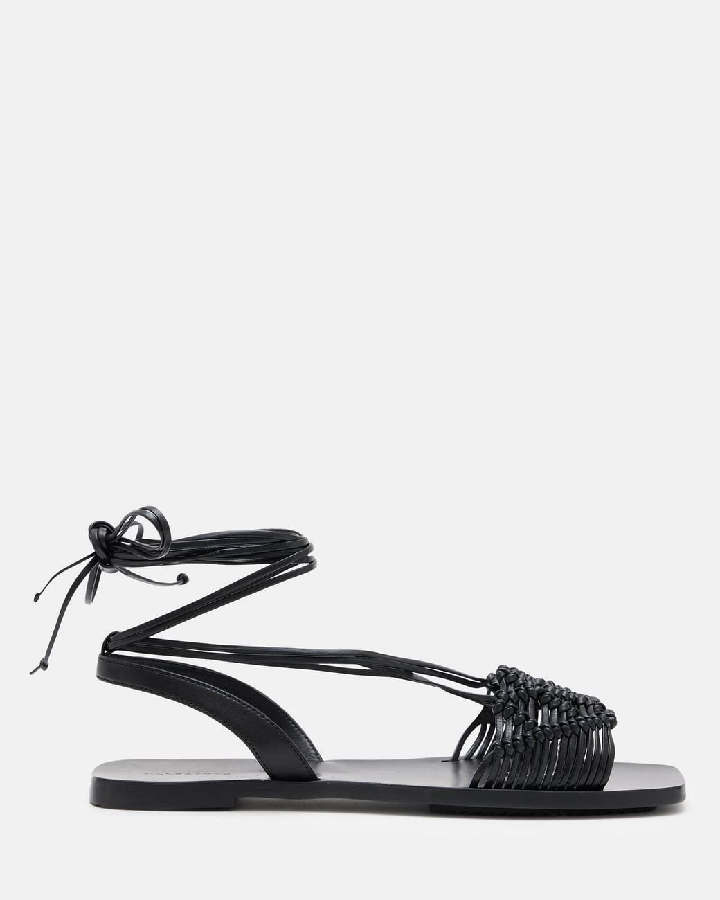 AllSaints White Donna Leather Rope Strappy Sandals,